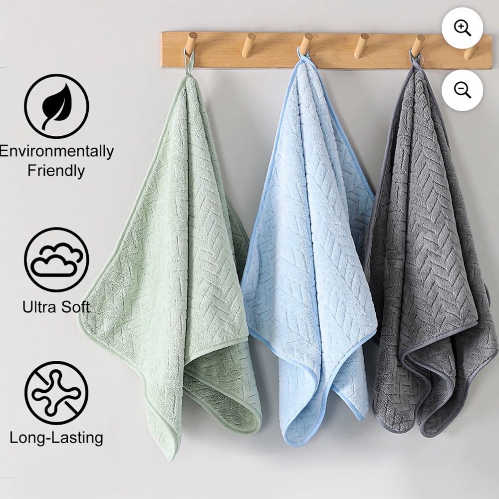 8 Piece Bath Towel Set | 2 Large Bath Towels Sheet, 2 Hand Towels & 4 Washcloths - Picture 3 of 10